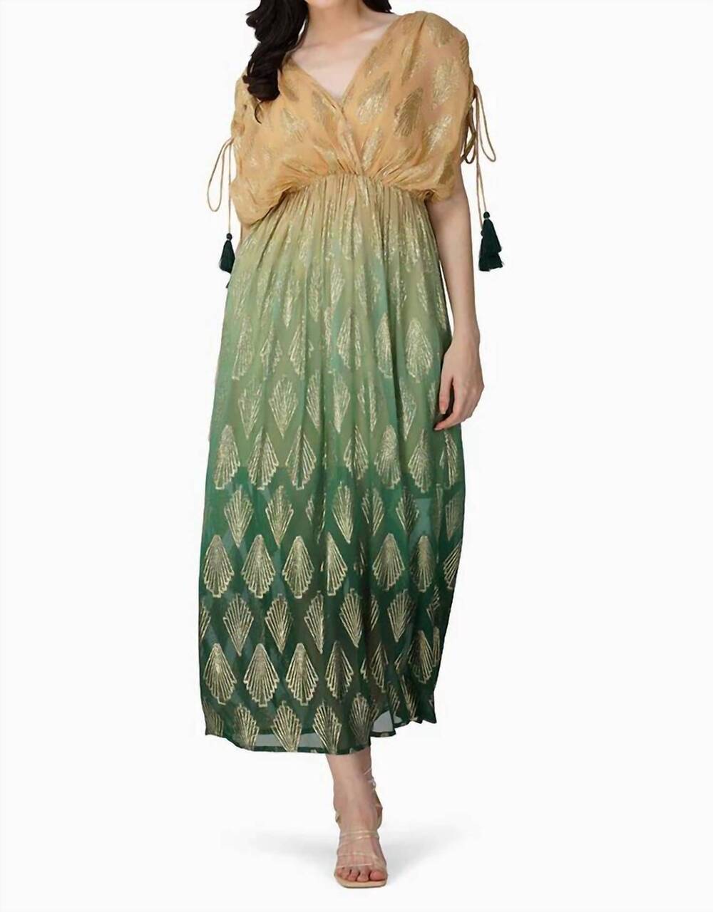 NEW AMERICA & BEYOND women's lurex maxi dress in ombre